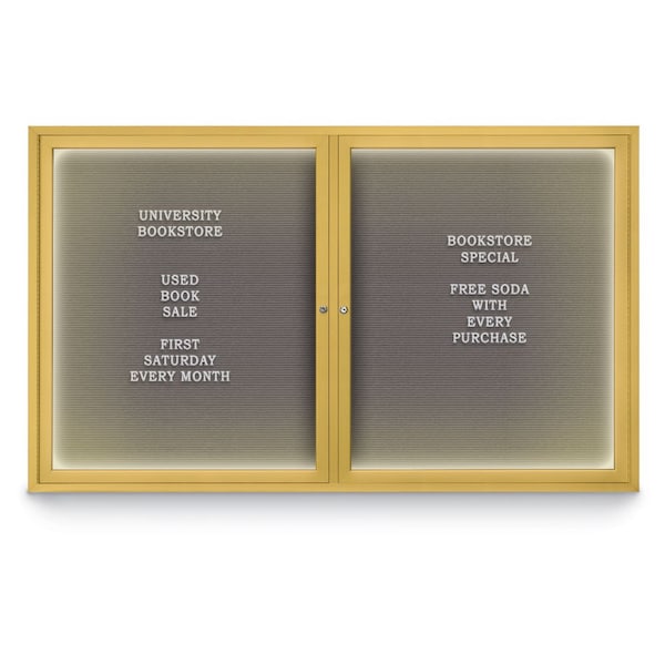 Indoor Enclosed Combo Board, 42"x32", Black Frame/Grey & Medium Grey